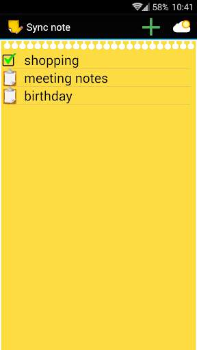 Sync note screenshot 1