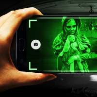 Paranormal radar with ghost detector joke icon