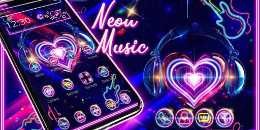 Neon Music Love Heart Theme screenshot 4
