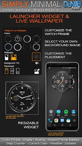 Simply Minimal HD Watch Face Widget Live Wallpaper screenshot 2