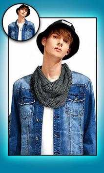Men Denim Jeans Jackets Scarf & Caps Photo Editor screenshot 7