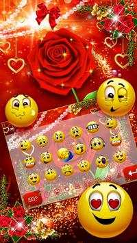 Shiny red rose gold butterfly keyboard theme screenshot 3