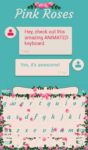 Pink Roses Animated Keyboard   Live Wallpaper screenshot 3