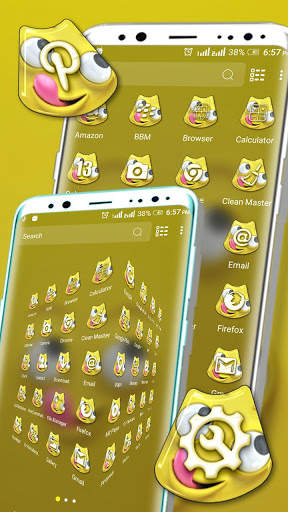 Cute Funny Face Launcher Theme 2 تصوير الشاشة