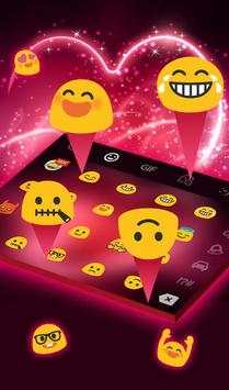 Live Neon Red Heart Keyboard Theme screenshot 6