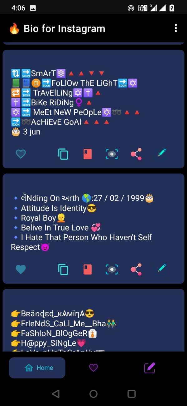 Bio for Instagram -Profile Bio screenshot 2