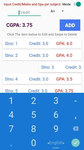 CGPA Calculator-Best university Cgpa Calculator स्क्रीनशॉट 1