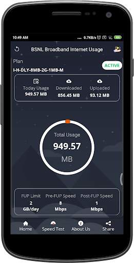 BSNL Broadband Internet Usage screenshot 1