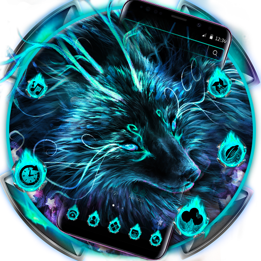 ikon Blue Magic Supernatural Neon Wolf Theme