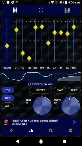 Poweramp v3 skin blue carbon screenshot 2