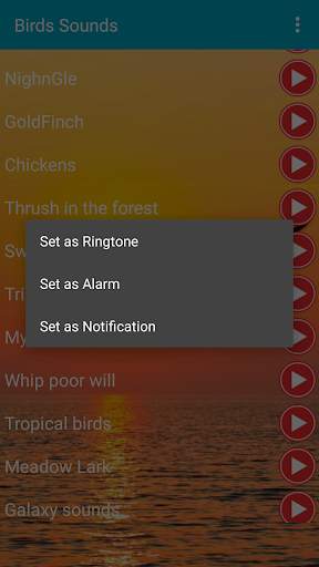 Birds Calls Sounds Ringtones स्क्रीनशॉट 5
