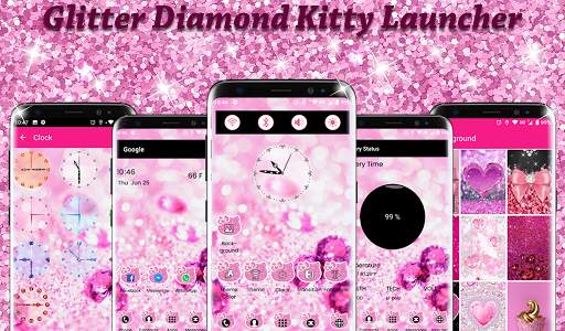 Glitter Diamond Kitty Launcher screenshot 1