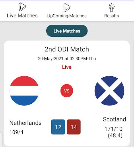 Cricket live score 2021 screenshot 1