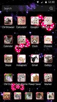 Cute Cat Theme Pink Bowknot Kitty Head Icons screenshot 3