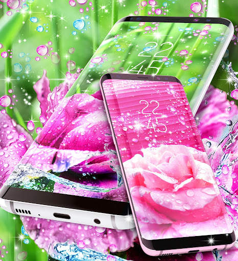 Rose pink water drop wallpaper screenshot 6