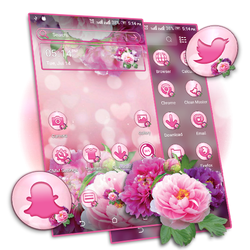 ikon Pink Flower Bokeh Launcher
