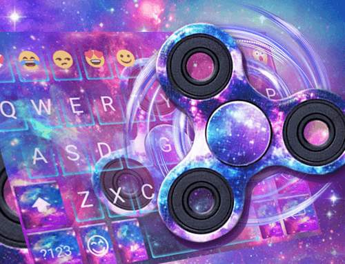 Fidget Spinner Galaxy Emoji Keyboard Theme🔥 screenshot 5