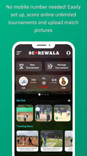 Scorewala - Cricket Match & Tournament Scoring App screenshot 1