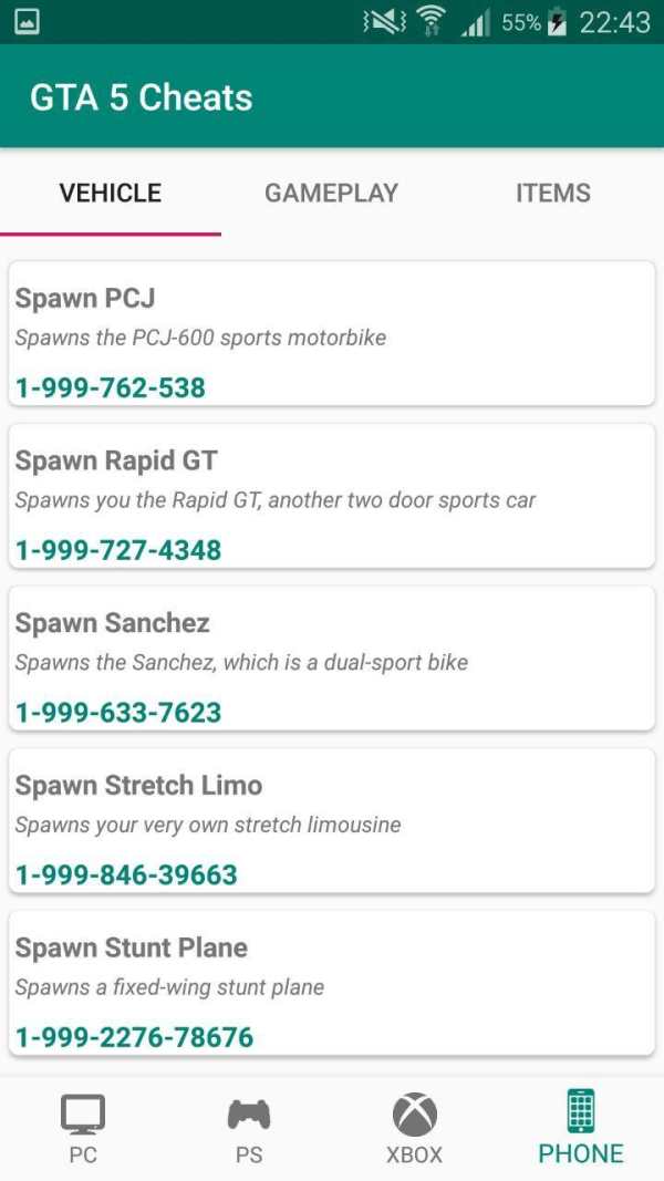 Cheats for GTA 5 screenshot 8