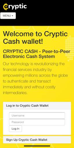 Cryptic Cash Wallet screenshot 1