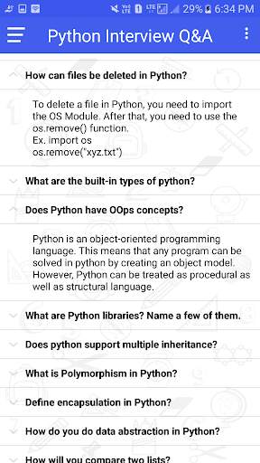 Interview Questions Answer  for Python (Offline) screenshot 2