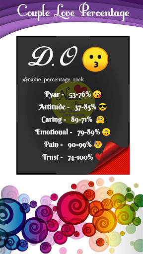 Couple Name Percentage Count : Love, Attitude % screenshot 2