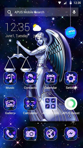 Blue Shine Libra APUS Launcher theme screenshot 1