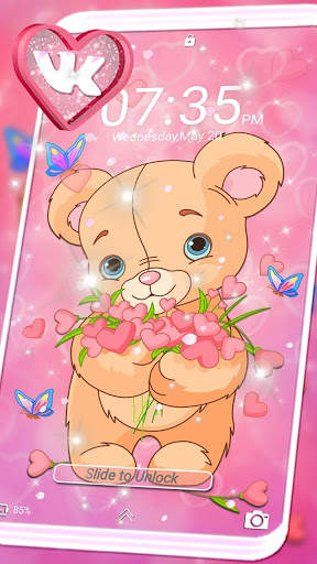 Teddy Bear Pink Launcher Theme screenshot 3