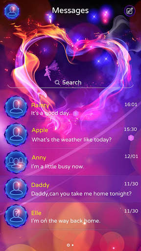 GO SMS PRO FIERY HEART THEME screenshot 2