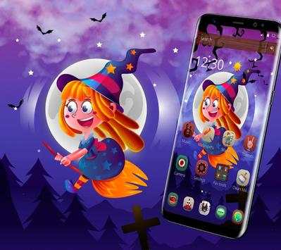 Halloween Night Moon Girl Theme screenshot 1