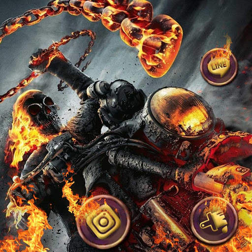 Skull, Fire, Rider Themes & Wallpapers screenshot 4