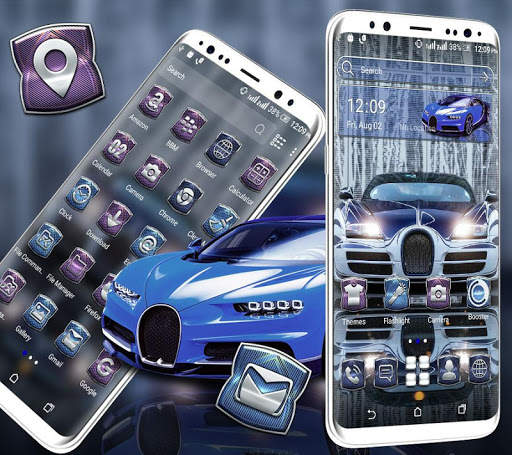 Blue Sport Car Launcher Theme screenshot 2