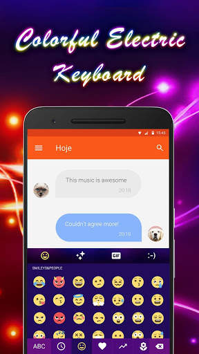 Electric Emoji Keyboard Theme скриншот 2