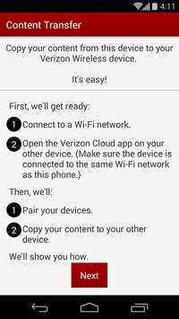 Verizon Content Transfer screenshot 1