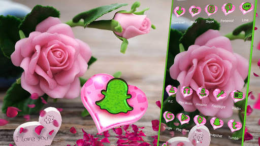 Pink Rose Love Launcher Theme screenshot 2