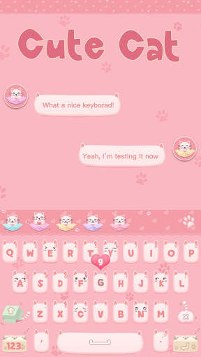 Cute Cat Keyboard स्क्रीनशॉट 3