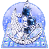 Blue Diamond Sailing Boat Keyboard icon