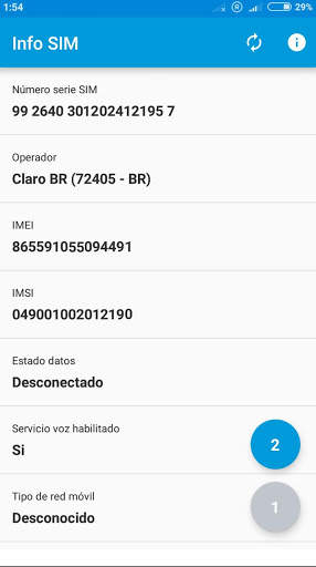 Info SIM screenshot 1