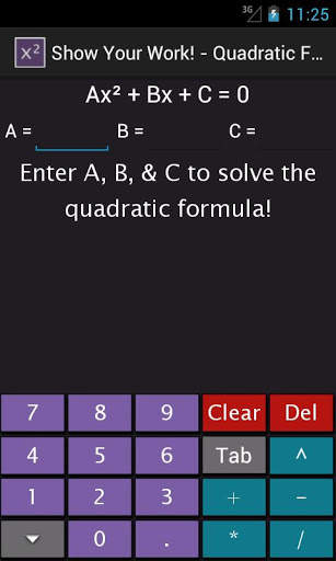 Quadratic Equation Solver screenshot 1