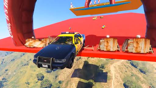 Cop Car Superheroes Stunt Racing screenshot 4
