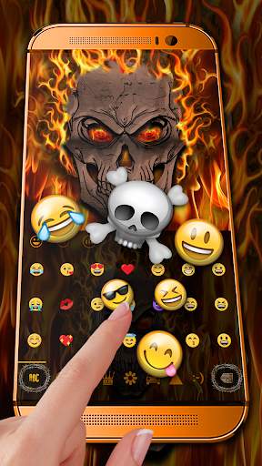 Fire Skull Keyboard Theme screenshot 2
