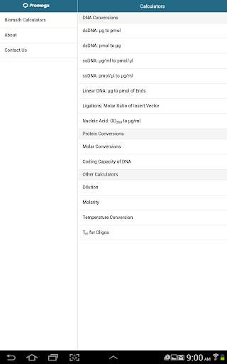 Promega Biomath Calculators screenshot 11