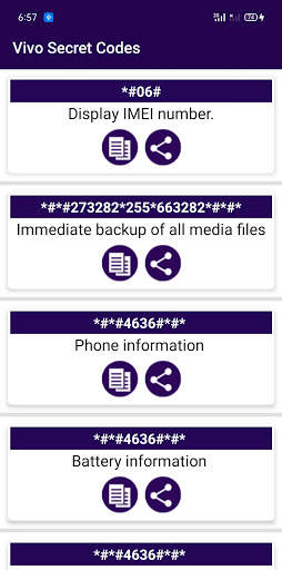 Secret Codes for Vivo Mobiles screenshot 2