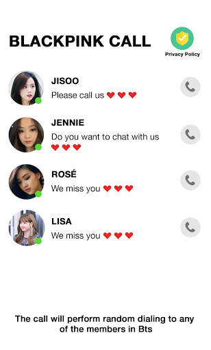 BlackPinK Fake call - BlackPink Video Call screenshot 1