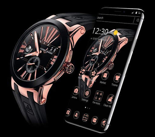 Rose Gold Watch Black Theme screenshot 3