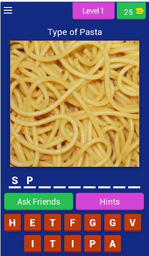 Pasta Quiz (Pasta Games) screenshot 1