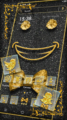 Golden Black Glitter Theme Launcher screenshot 1
