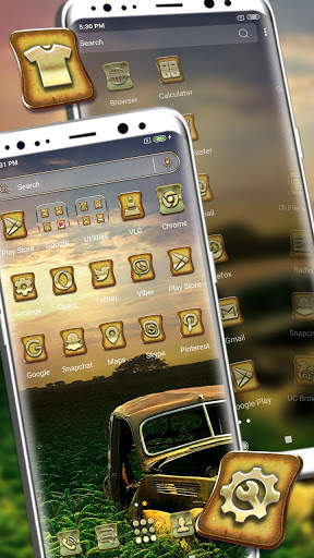 Rusty Car Nature Landscape Launcher Themes screenshot 3