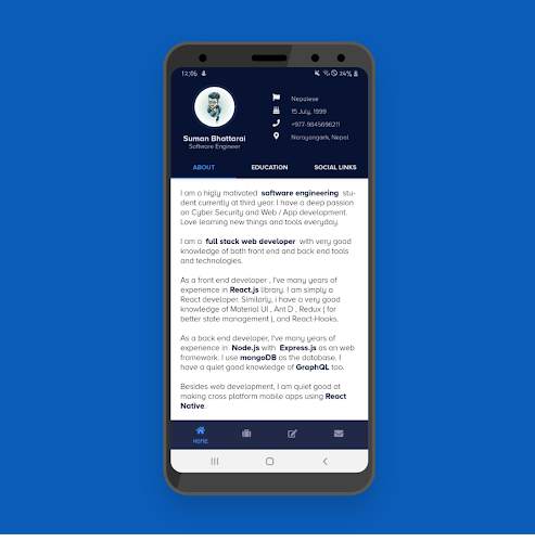 Suman Bhattarai - A Portfolio App screenshot 1