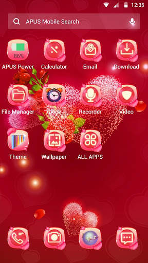 Red rose love-APUS launcher  free theme 5 تصوير الشاشة
